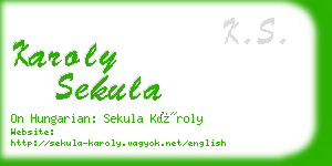 karoly sekula business card